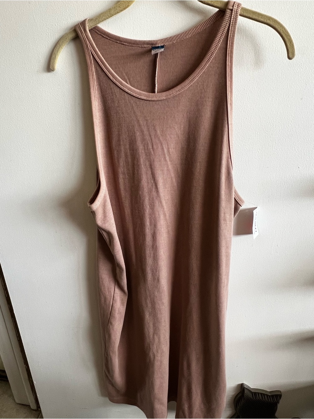 Old Navy Ribbed Tank Midi Dress in Blush Pink